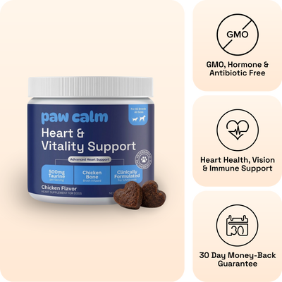 Paw Calm Taurine Heart and Vitality Support - 500mg