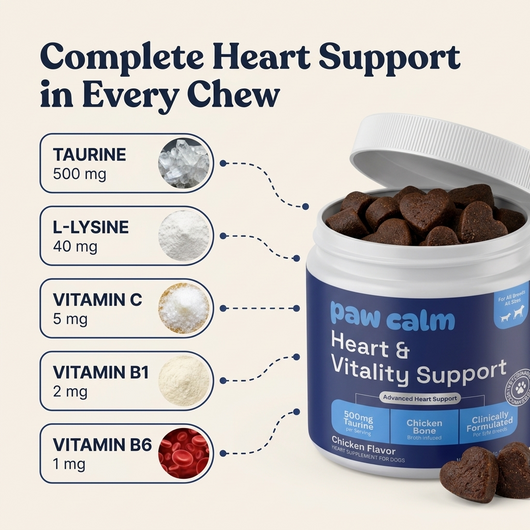Paw Calm Taurine Heart and Vitality Support - 500mg